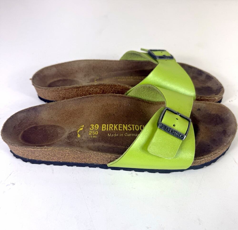 Birkenstock Womens Green Buckle Adjustable Strap Slide Sandals EU 39 US 8